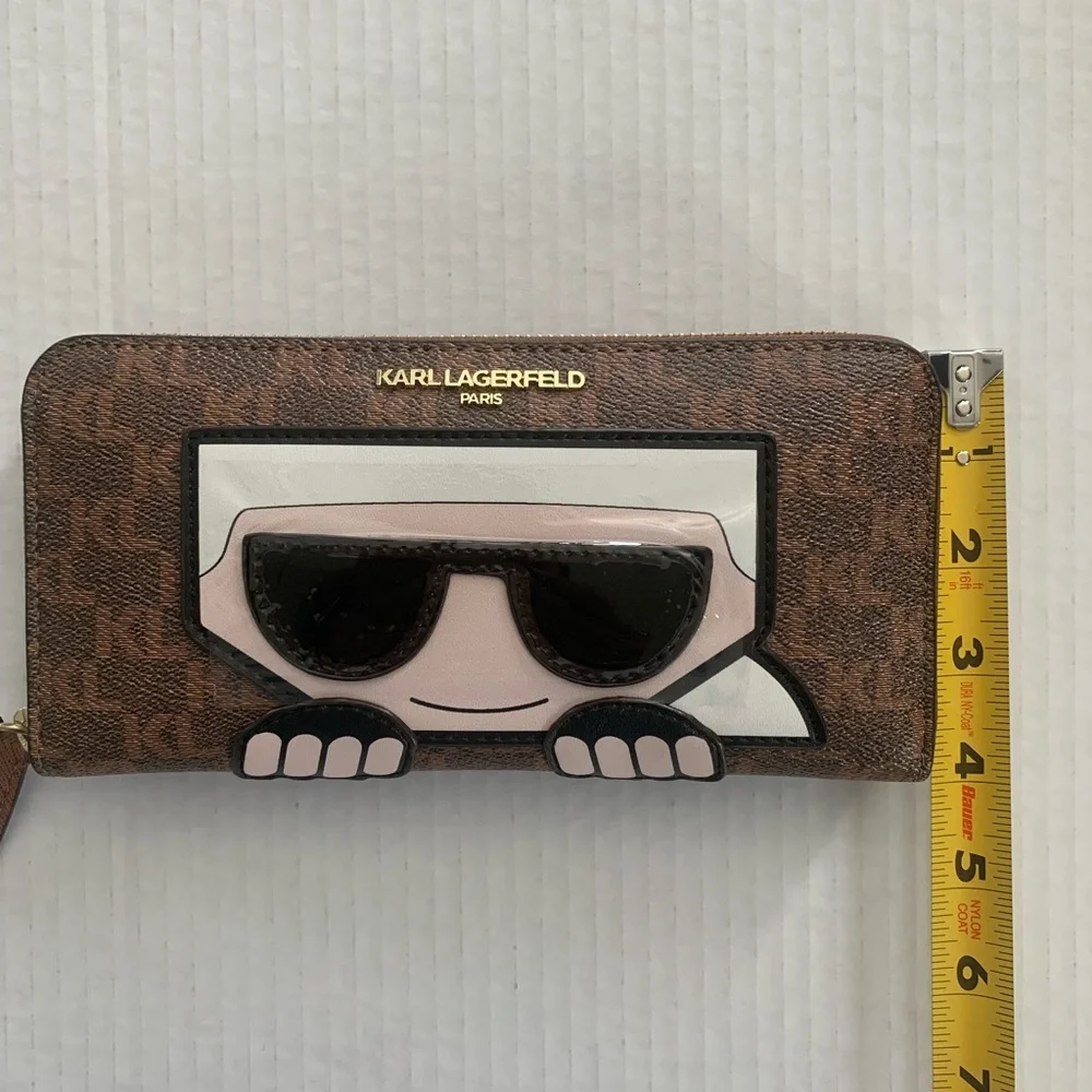 Karl Lagerfeld Paris Maybelle SLG Zip Brown Wallet - Picture 16 of 17
